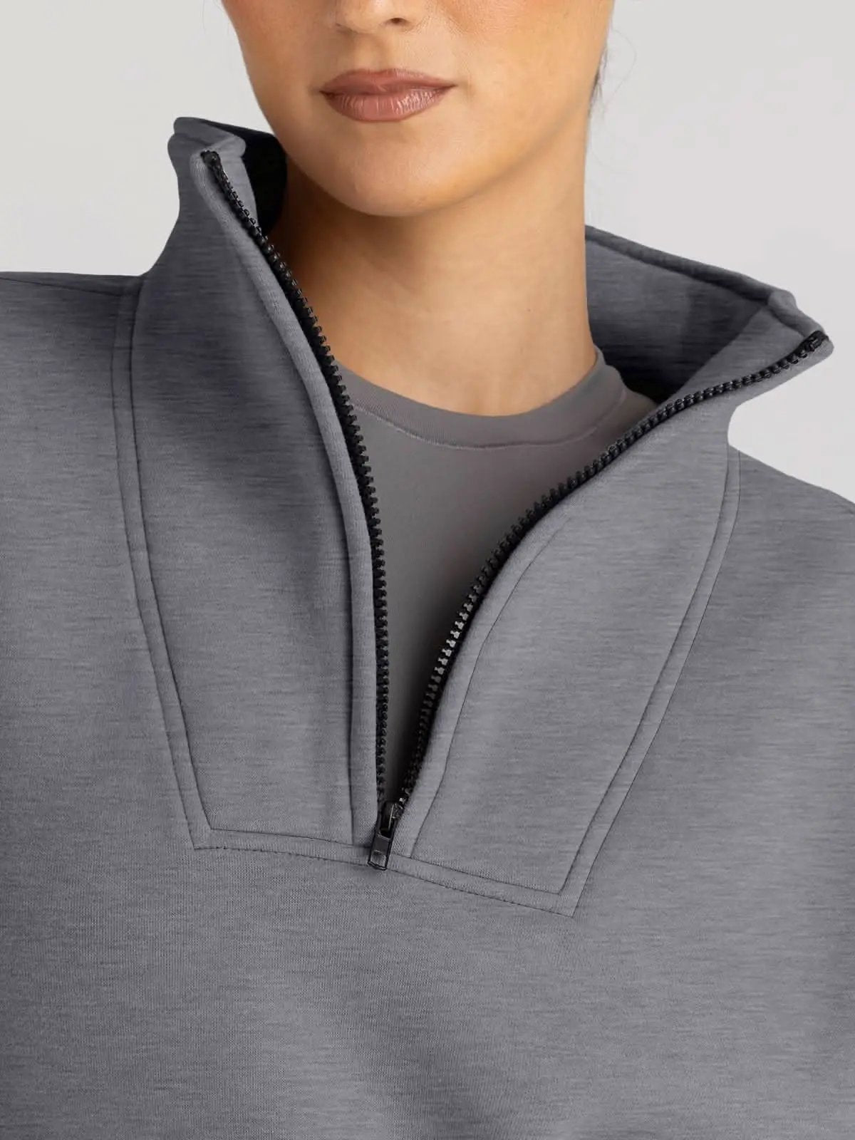 Trendy Queen Sweatshirts Half Zip Pullover Quarter Zip Oversized Hoodies Sweaters Comfy Fall Outfits 2024 Y2K Winter Clothes - Love Salve